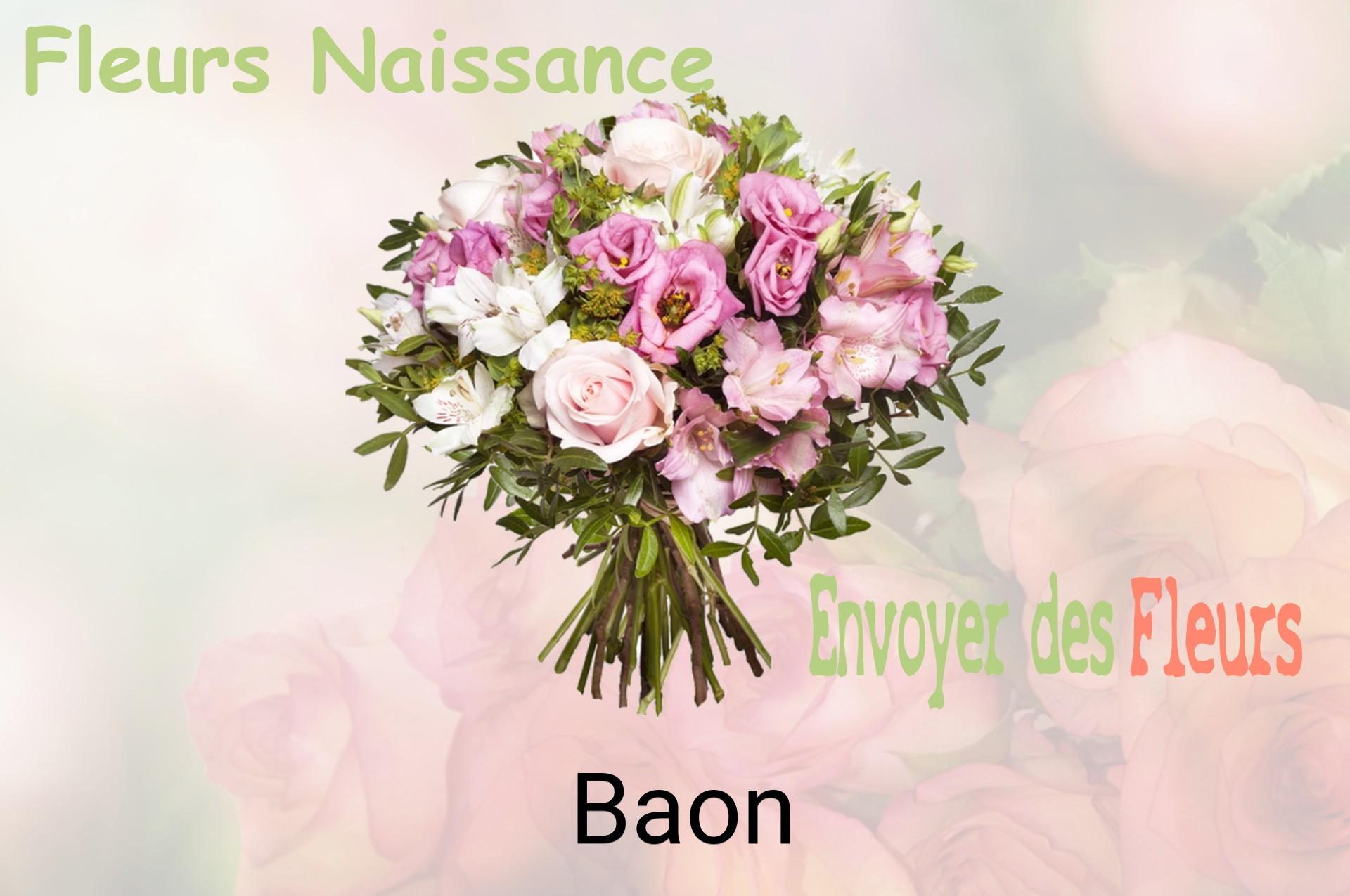 Bouquet de fleurs de naissance livré à Baon