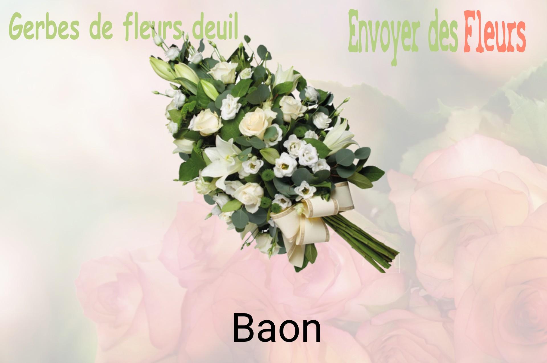 Gerbe de fleurs de deuil livrée à Baon